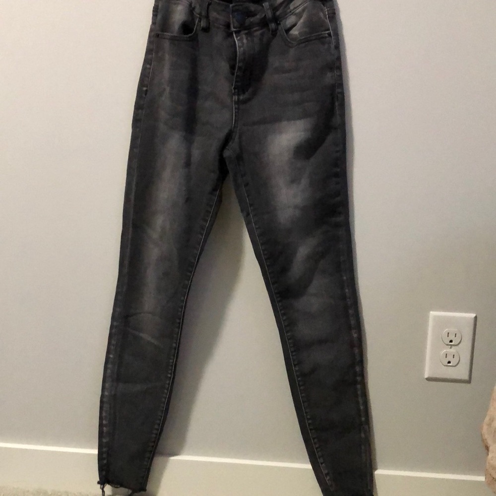 Washed out black pants high waisted